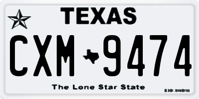 TX license plate CXM9474
