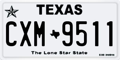 TX license plate CXM9511