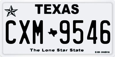 TX license plate CXM9546