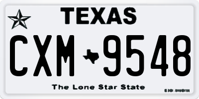 TX license plate CXM9548