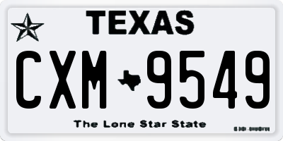 TX license plate CXM9549