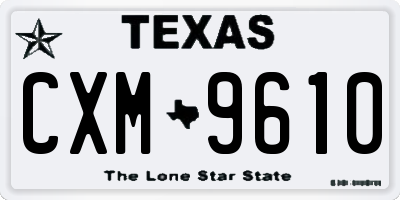 TX license plate CXM9610