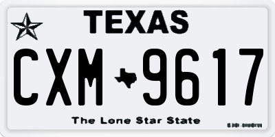 TX license plate CXM9617