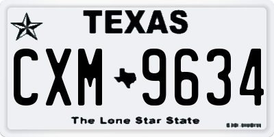 TX license plate CXM9634