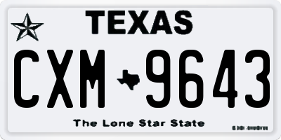 TX license plate CXM9643