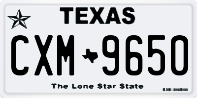 TX license plate CXM9650
