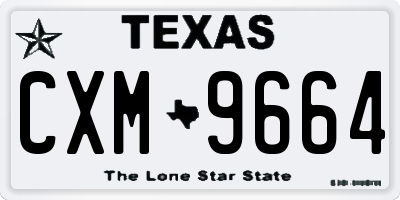 TX license plate CXM9664