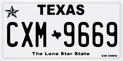 TX license plate CXM9669