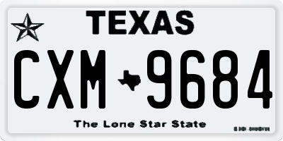 TX license plate CXM9684