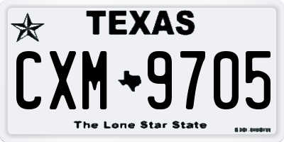 TX license plate CXM9705