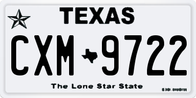 TX license plate CXM9722