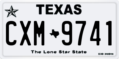 TX license plate CXM9741
