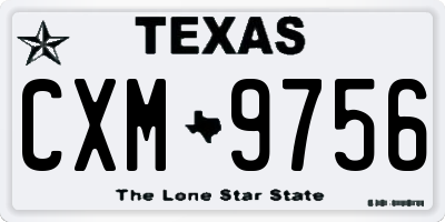 TX license plate CXM9756