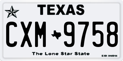 TX license plate CXM9758
