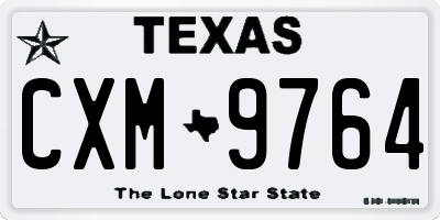 TX license plate CXM9764
