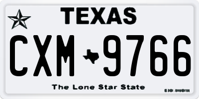 TX license plate CXM9766