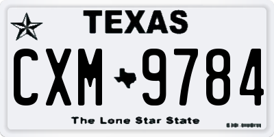 TX license plate CXM9784