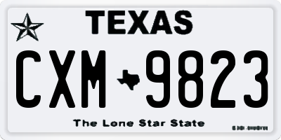 TX license plate CXM9823