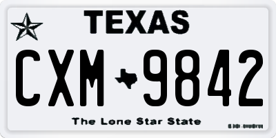 TX license plate CXM9842