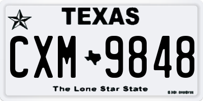 TX license plate CXM9848