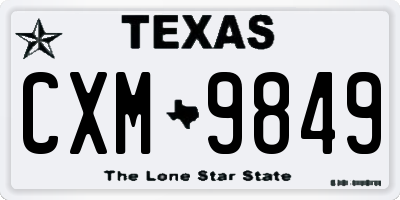 TX license plate CXM9849