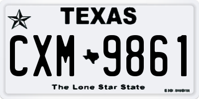 TX license plate CXM9861