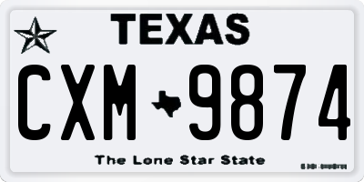 TX license plate CXM9874