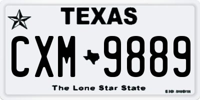 TX license plate CXM9889
