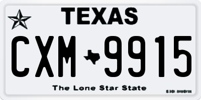 TX license plate CXM9915