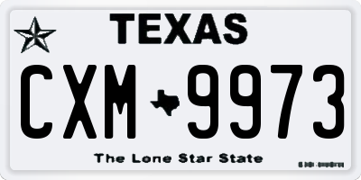 TX license plate CXM9973