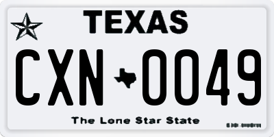 TX license plate CXN0049