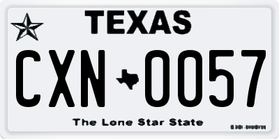 TX license plate CXN0057