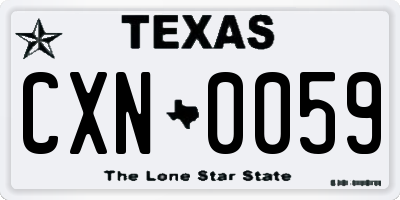 TX license plate CXN0059