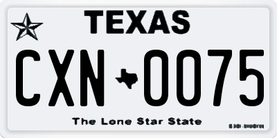 TX license plate CXN0075