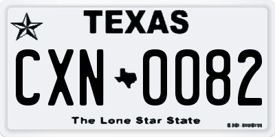 TX license plate CXN0082