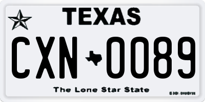 TX license plate CXN0089