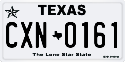 TX license plate CXN0161