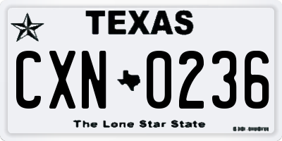 TX license plate CXN0236