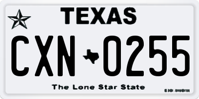 TX license plate CXN0255