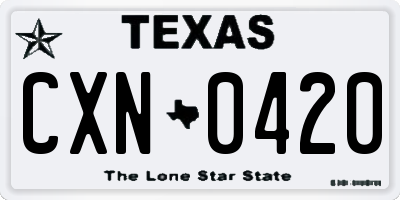 TX license plate CXN0420
