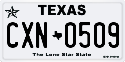 TX license plate CXN0509