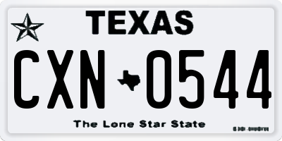 TX license plate CXN0544