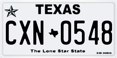 TX license plate CXN0548