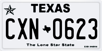 TX license plate CXN0623