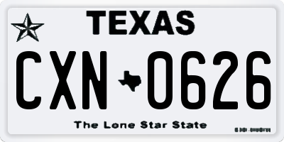 TX license plate CXN0626