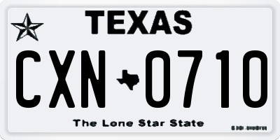 TX license plate CXN0710