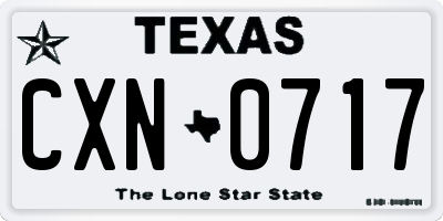 TX license plate CXN0717