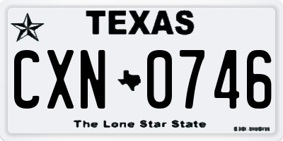 TX license plate CXN0746