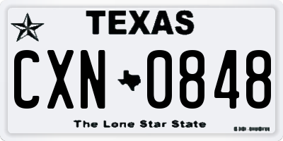 TX license plate CXN0848