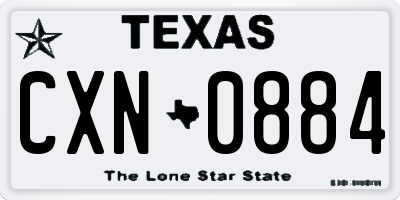 TX license plate CXN0884